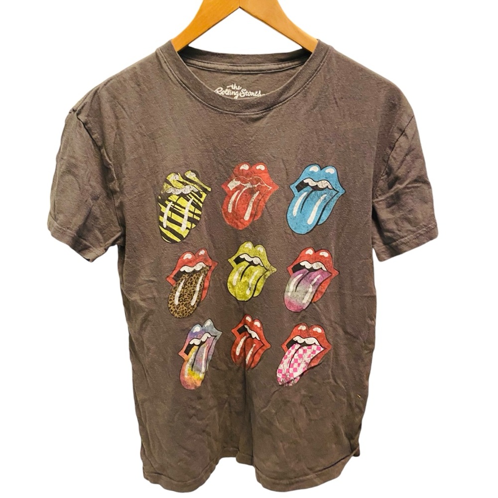 ⭐️ THE ROLLING STONES Gray Tongue Tee Shirt - Picture 1 of 5
